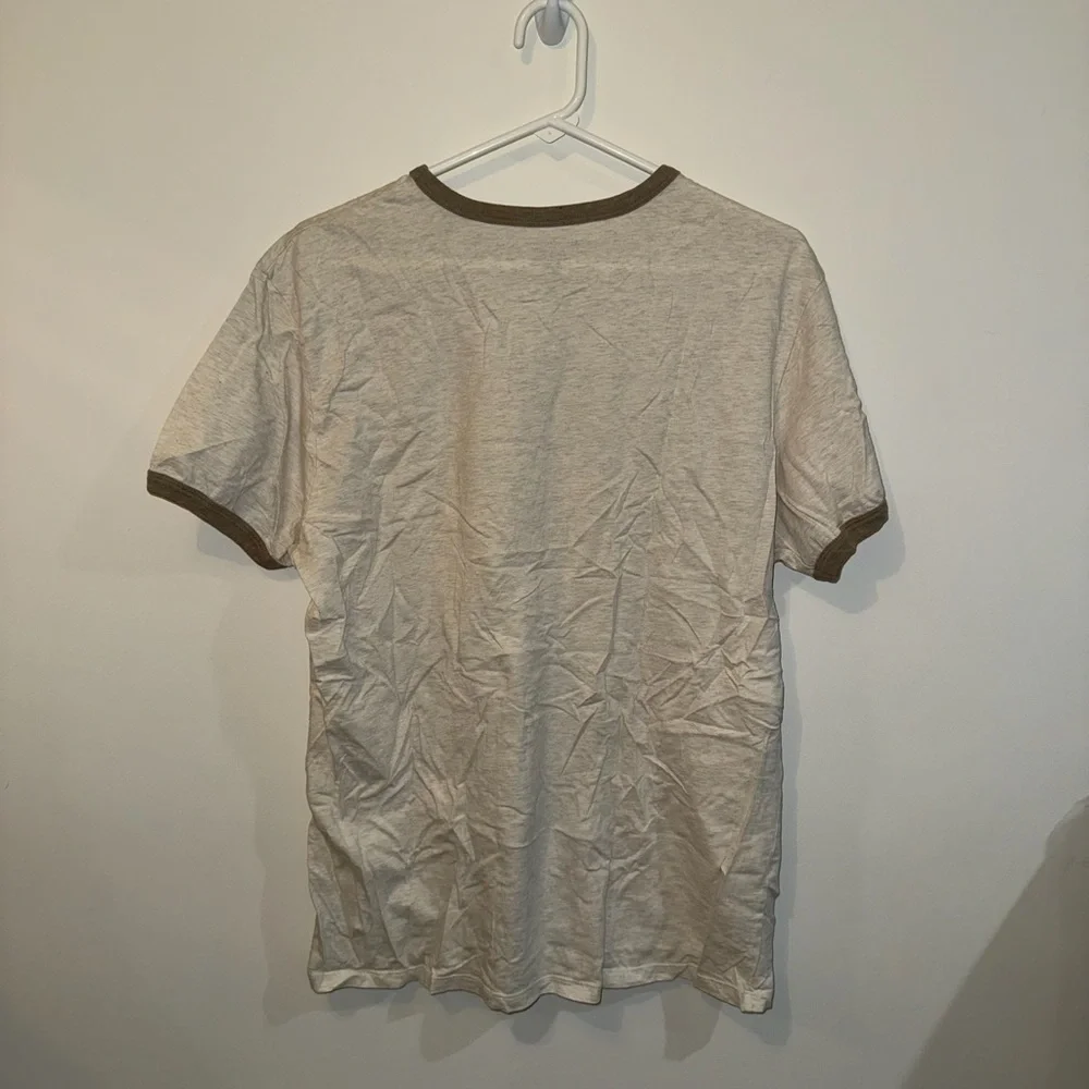 Banana Republic Beige Ringer Tee with Brown Accents